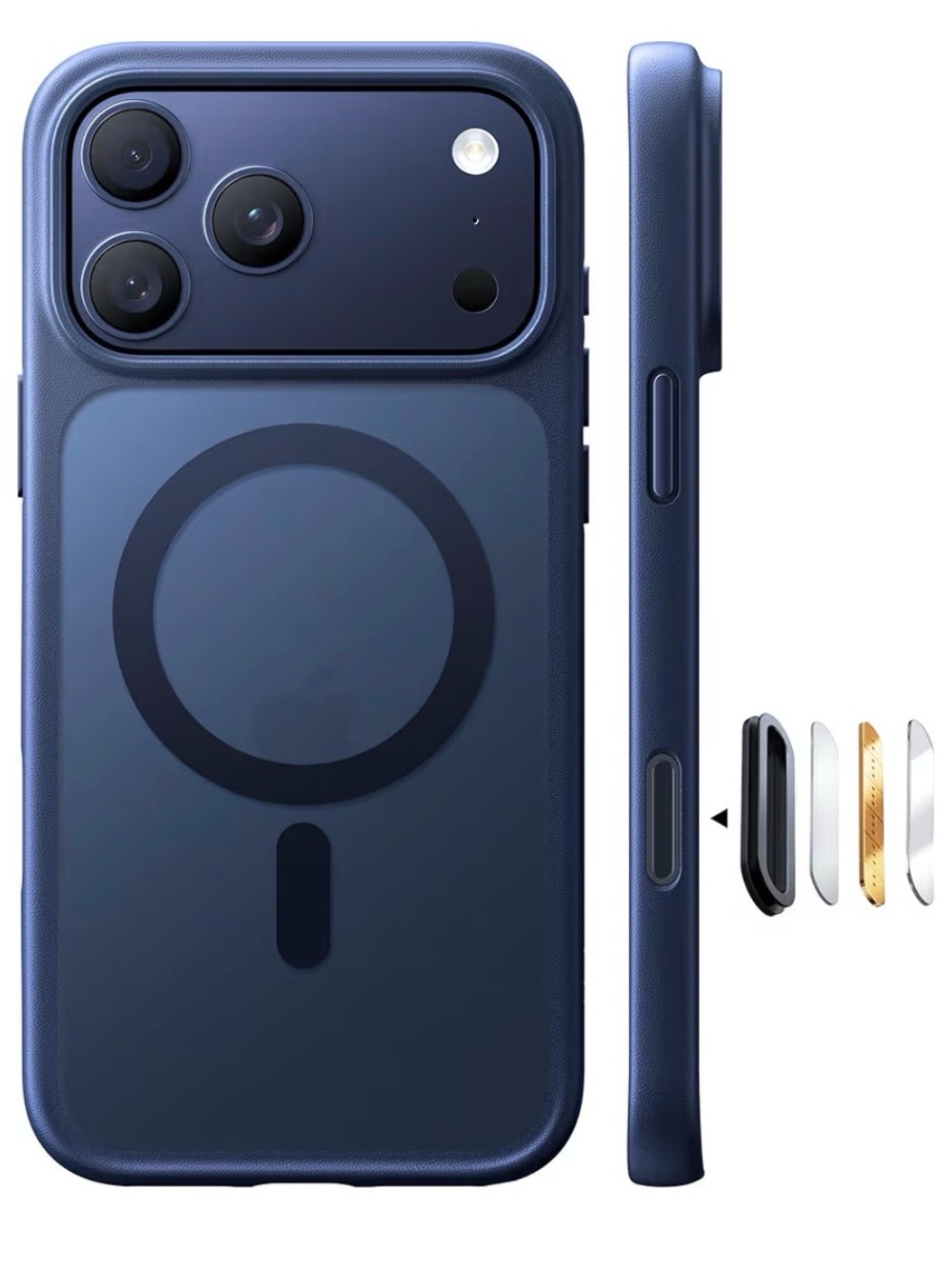 TORRAS MagSafe-Compatible Navy Blue Phone Case with Camera Control